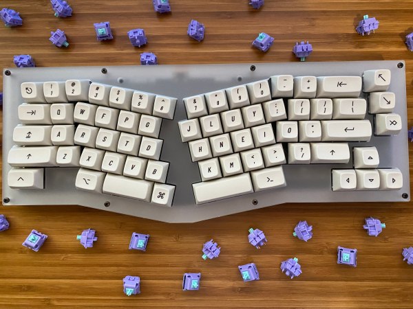 Keyboard switches on a desk